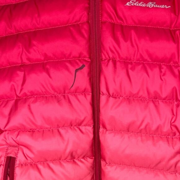 Eddie Bauer Reversible Duck Down Jacket Coat Royal Red/Pink Ombré Girl M/10/12 - Picture 9 of 11